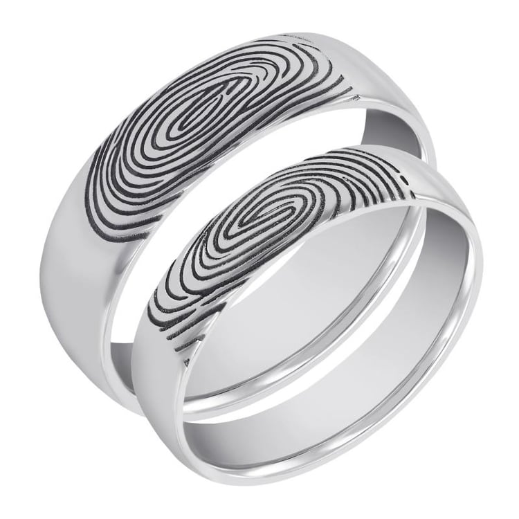 Svadobné obrúčky s otlačkami prstov