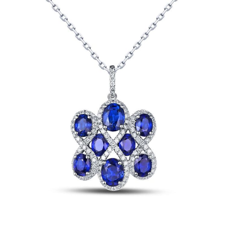 Zlatý náhrdelník so zafírmi a diamantmi Kaleny