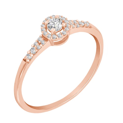 Zlatý halo prsteň s lab-grown diamantmi Hetr
