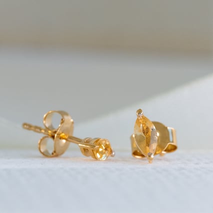 Minimalistické strieborné náušnice s citrínmi Sistine