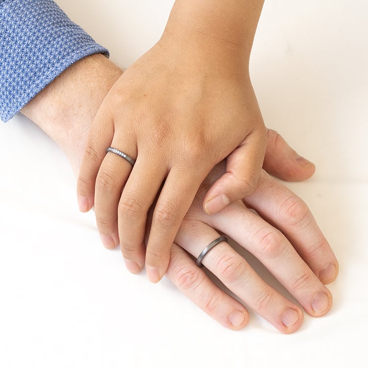 Tantalové snubné prstene s diamantmi Rille 127238