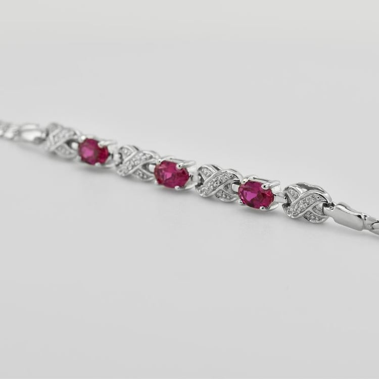 Rubínový náramok so zirkónmi 29878