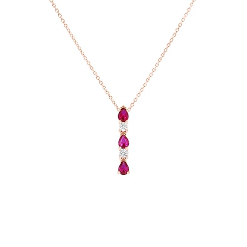 Elegantný prívesok s diamantmi a rubínmi Anjali