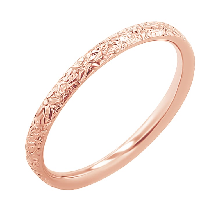 Svadobné obrúčky s ručnou rytinou kvetov Alanis 117263