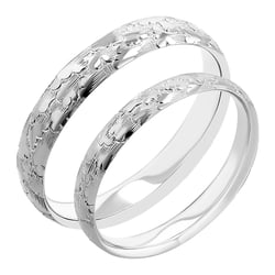 Svadobné obrúčky s ručnou rytinou mrakov Bowen