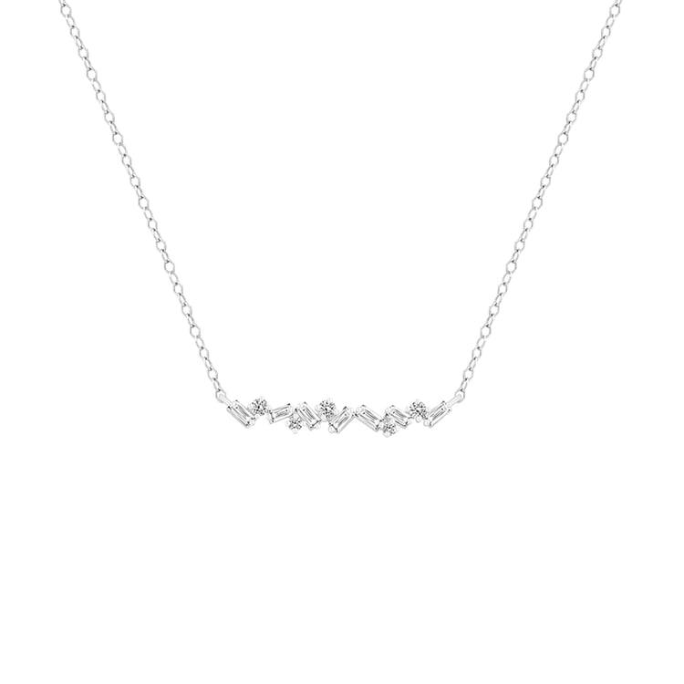 Náhrdelník s baguette diamantmi 90082