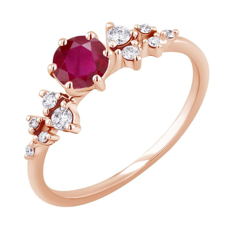 Zásnubný prsteň s rubínom a diamantmi Olha 151019