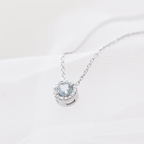 Halo prívesok s akvamarínom a diamantmi Usara