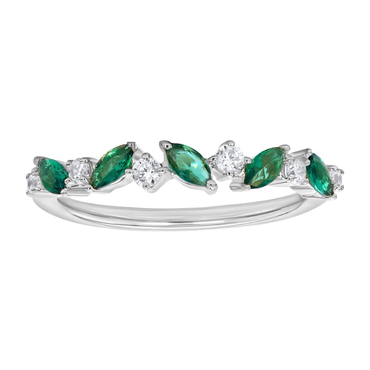 Half-eternity prsteň zo zlata so zelenými smaragdy Zubin 165261