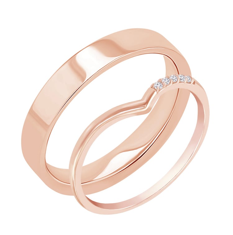 Dámsky prsteň s lab-grown diamantmi a pánsky plochý prsteň Bethanie 159975