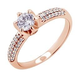 Zásnubný zlatý prsteň s lab-grown diamantmi Lineas
