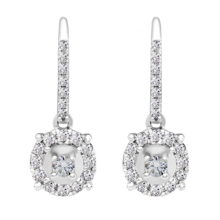 Zlaté visiace náušnice s diamantmi Chariot