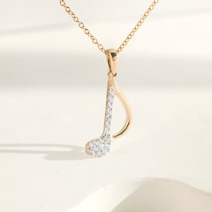 Zlatý prívesok s lab-grown diamantom v tvare noty Bety