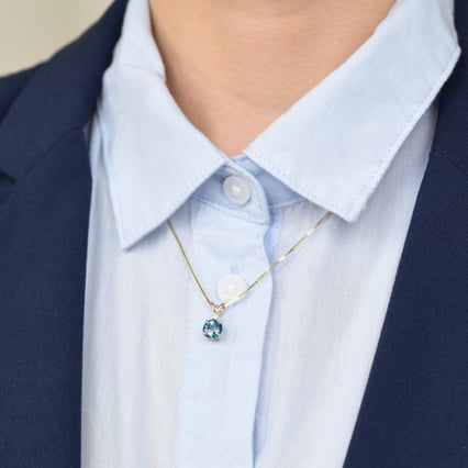 Topásový zlatý prívesok s diamantom Endora