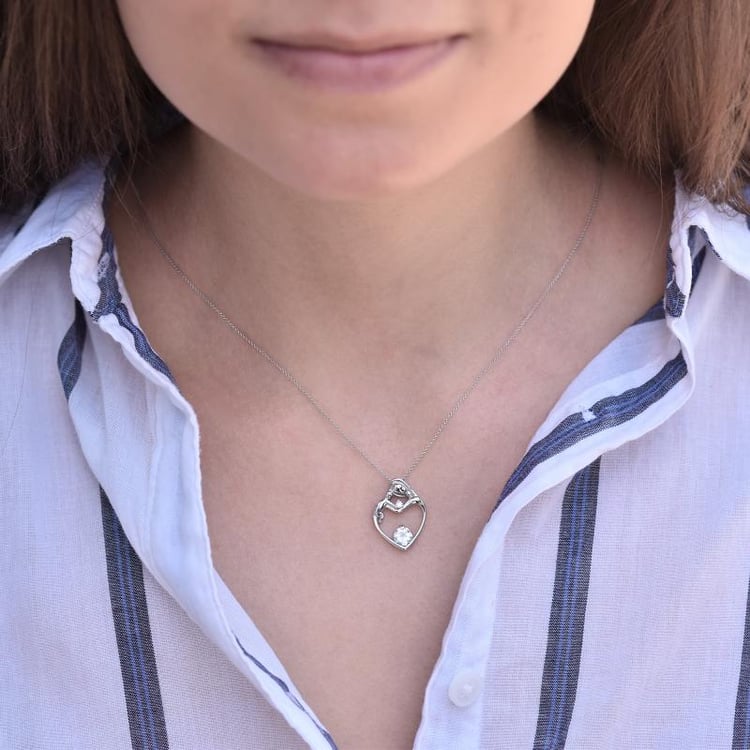 Prívesok matka a dieťa s IGI certifikovaným lab-grown diamantom Heli 108250