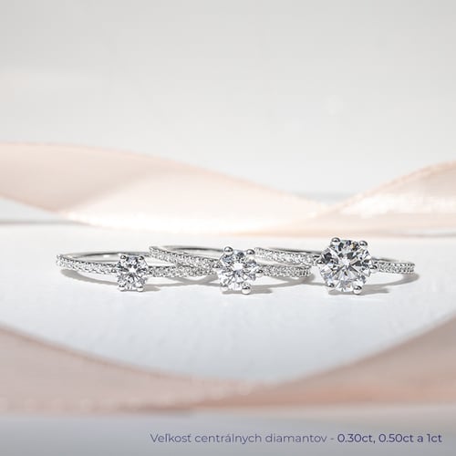 Zásnubný prsteň s 0.47ct IGI certifikovaným lab-grown diamantmi Cynthia