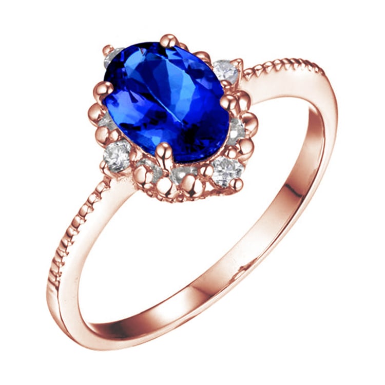 Tanzanitový prsteň s diamantmi Yasemin 104818