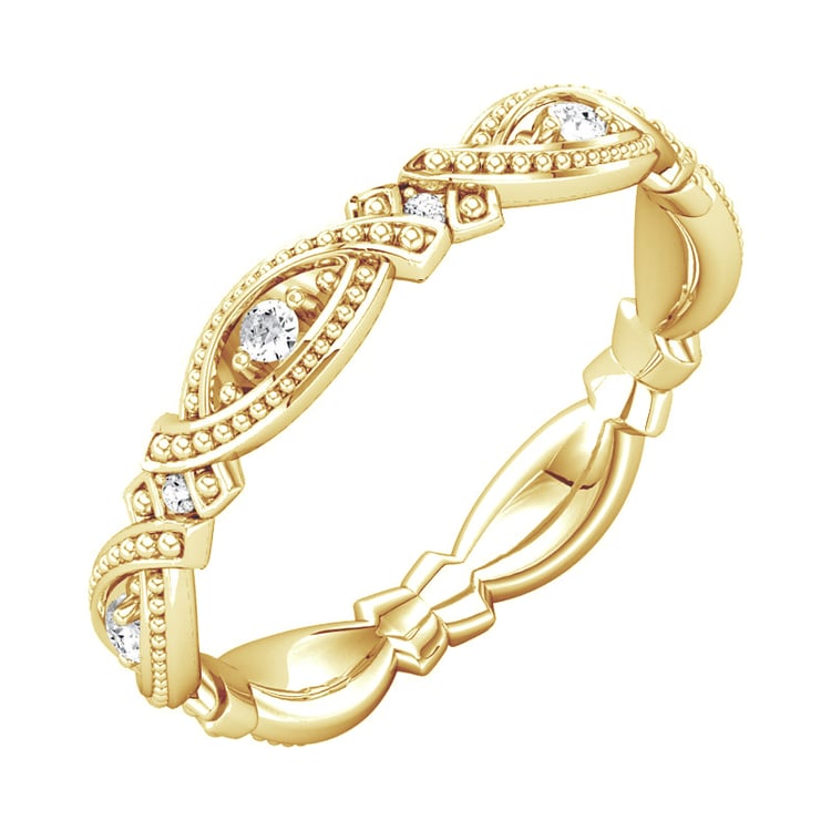 Vintage obrúčka zdobená lab-grown diamantmi Yash 105735