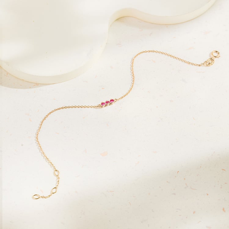 Minimalistický náramok s rubínmi Ruby 163792