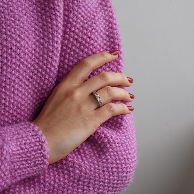 Vintage prsteň z bieleho zlata 74093