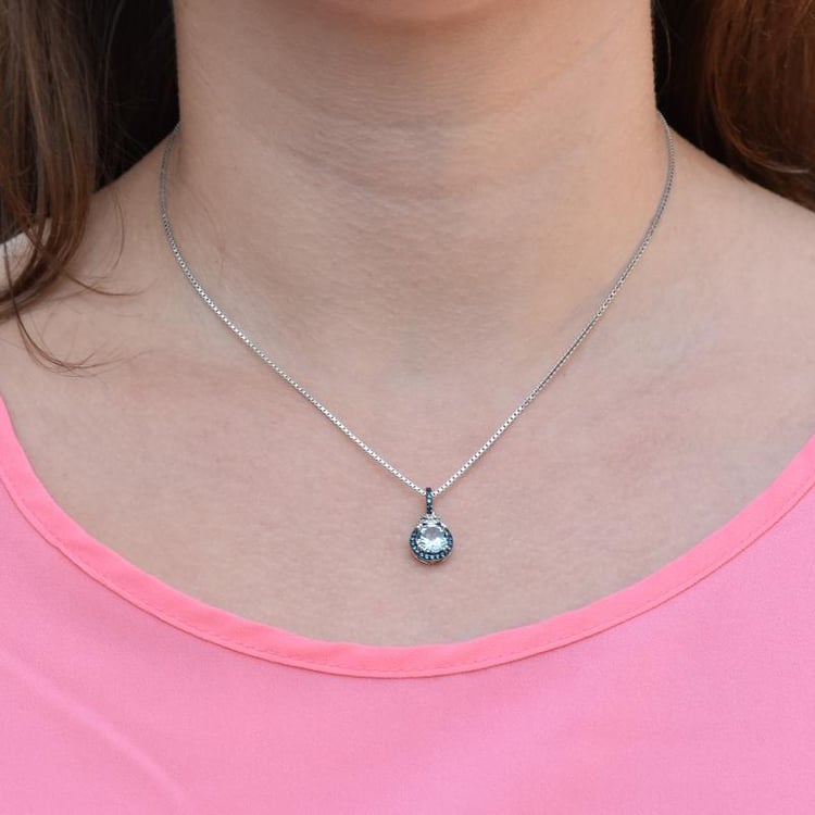 Modrý topásový náhrdelník 19378