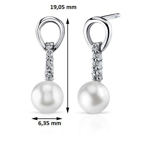Elegantné perlové náušnice zo striebra Elkee