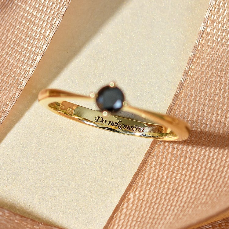 Zásnubný prsteň s čiernym diamantom Carrey 133760