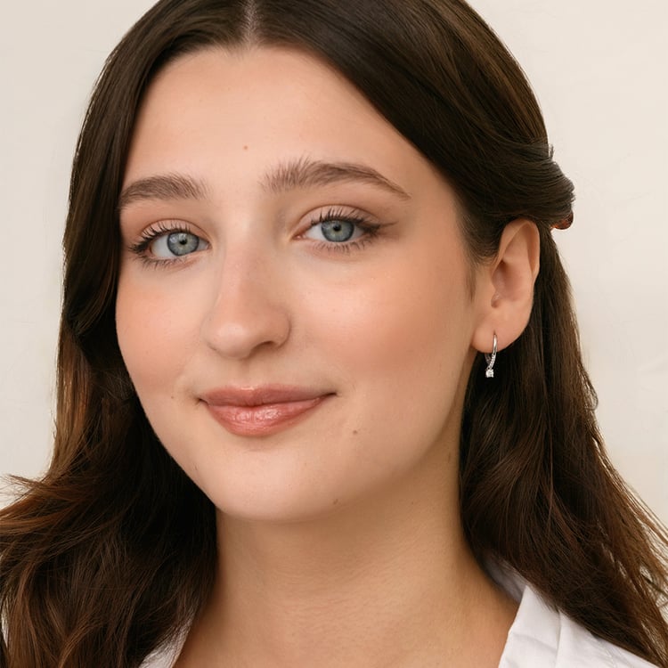 Strieborné visiací náušnice s lab-grown diamantmi 158814