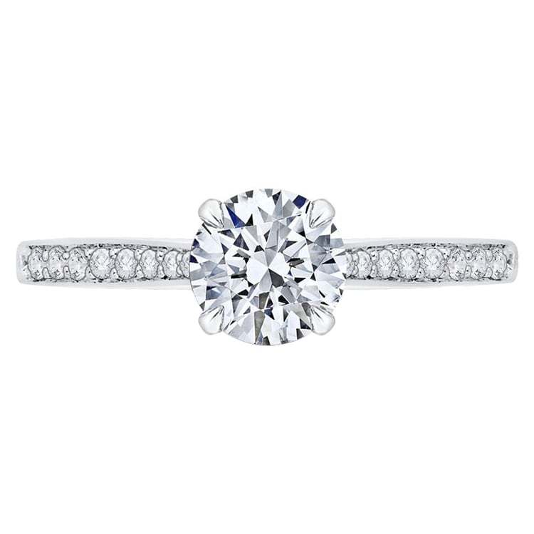 Zlatý zásnubný prsteň s moissanitom a diamantmi