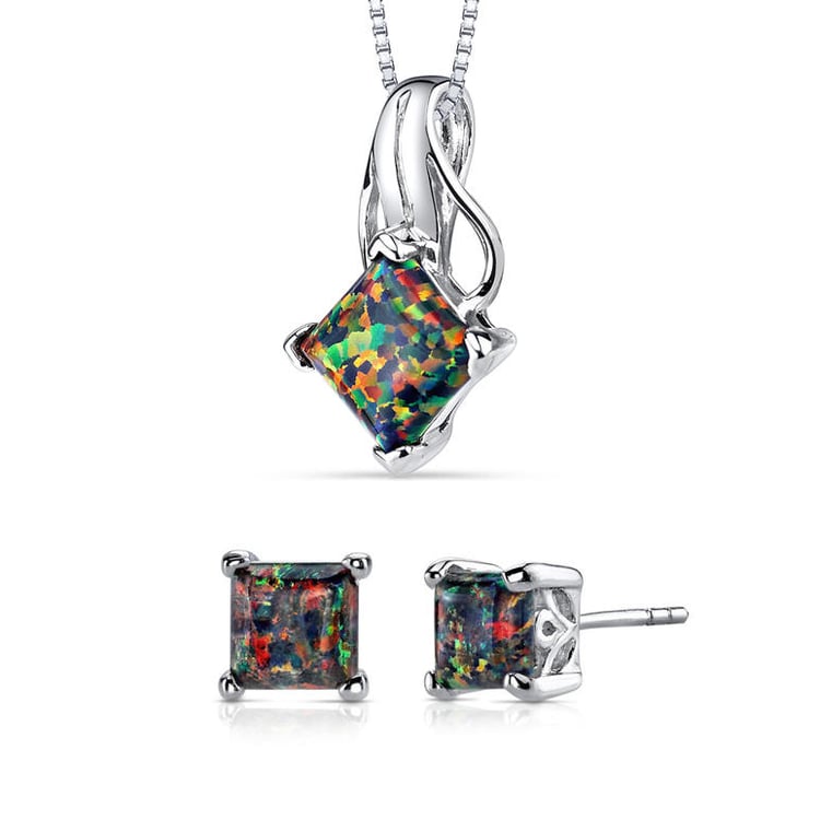 Strieborná kolekcia s čiernymi opálmi Lynx