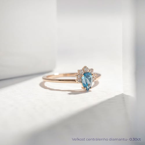 Zásnubný prsteň s certifikovaným fancy blue lab-grown diamantom Aiza