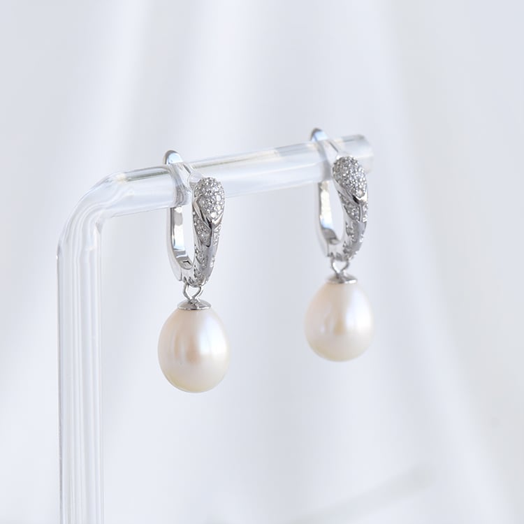 náušnice s perlami a zirkónmi 88042