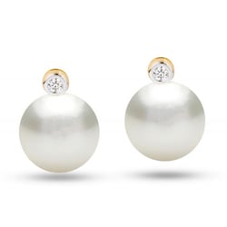 Náušnice s bielymi perlami a diamantmi Nonie