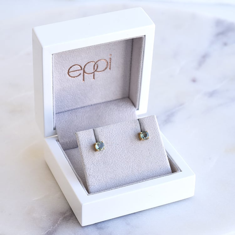 Pozlátené náušnice so zelenými zafírmi 86154