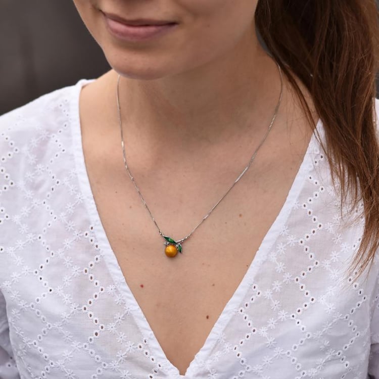 Strieborný náhrdelník s pomerančom 43524