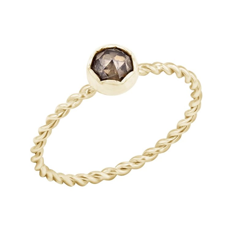 Prepletený prsteň so salt and pepper diamantom Leena 97299