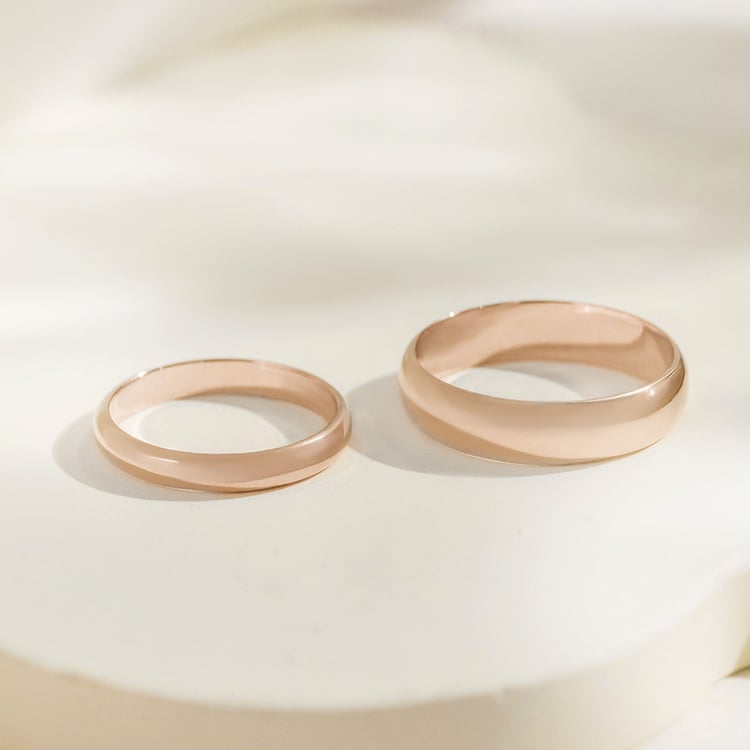 Pologuľaté svadobné prstene zo zlata vo farbe hazelnut Amma 163730