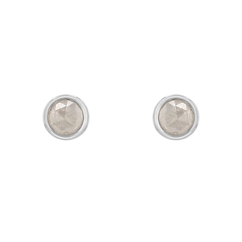 Minimalistické bezel náušnice so salt and pepper diamantmi Tofine