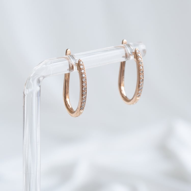 Náušnice s diamantmi z ružového zlata 85868