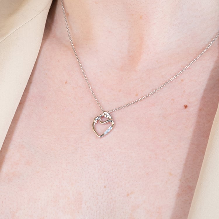 Strieborný prívesok matka a dieťa s drahokamami podľa vášho výberu Remy 136784