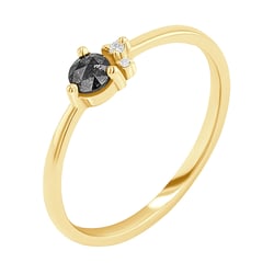 Jemný cluster prsteň so salt and pepper diamantom Aghate