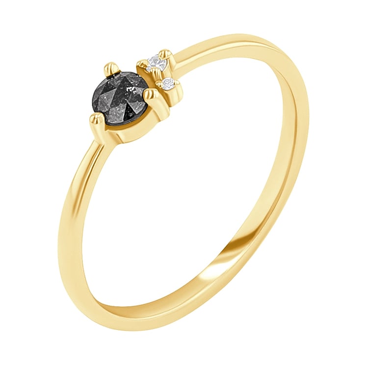 Jemný cluster prsteň so salt and pepper diamantom Aghate 132845