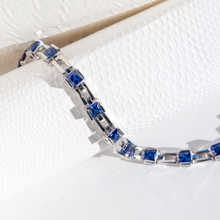 Strieborný náramok s princess zafírmi Janieq 124381