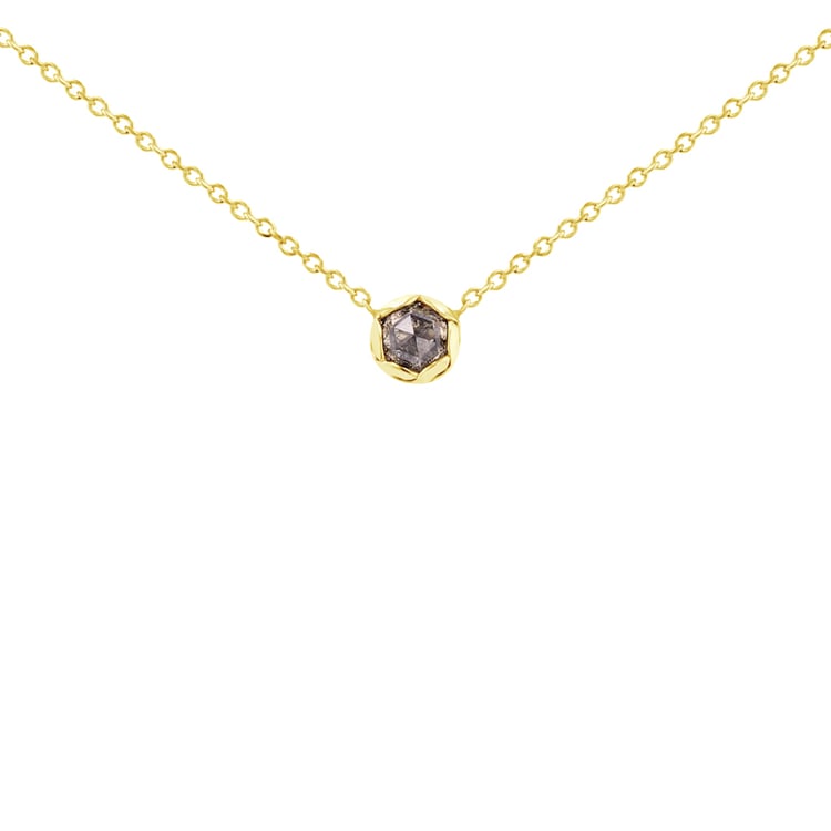 Minimalistický náhrdelník so salt and pepper diamantom Allen