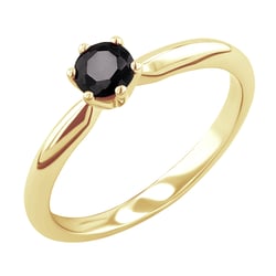 Zlatý zasnubný prsteň s čiernym diamantom Mala