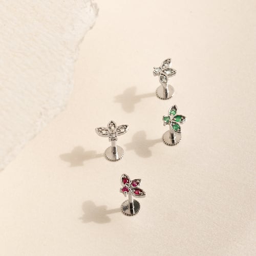 Zlatá piercing náušnica s rubínmi Ciera
