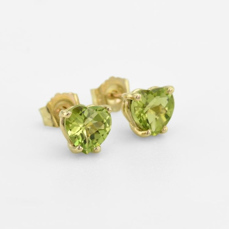 Zlaté náušnice s olivínmi 49809