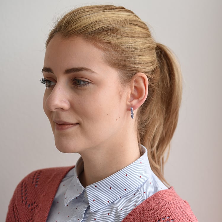 Tanzanity v strieborných náušniciach 60328