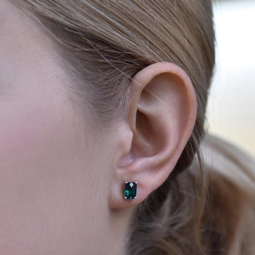 Zlaté náušnice s emerald smaragdmi Haley