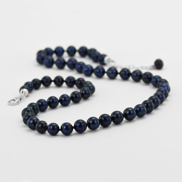 Strieborný náhrdelník s perlami 50898